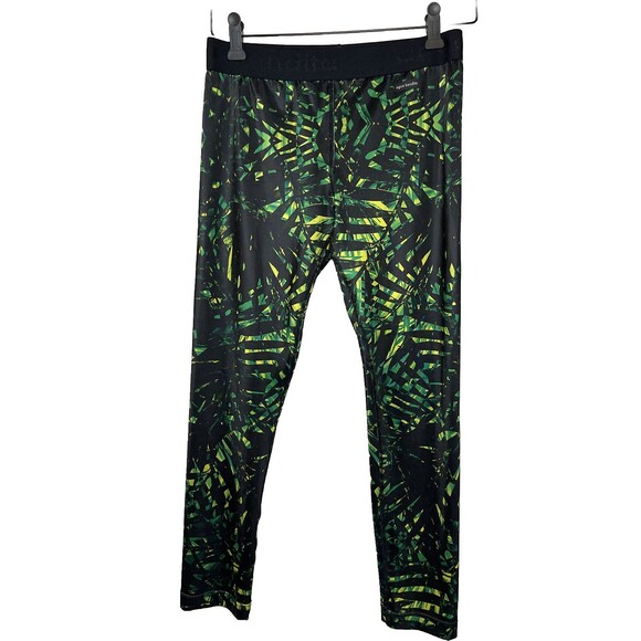 Agua Bendita leggings Womens Tropical Leaf Active Workout Stretch Crop - Picture 1 of 9